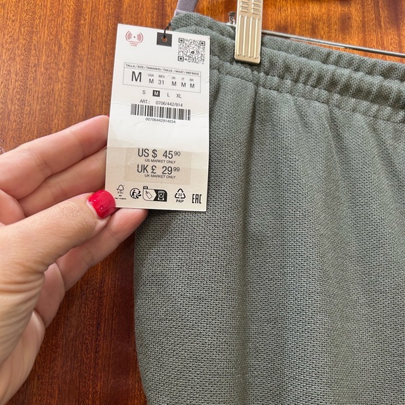 Zara men’s green joggers size M NWT - Picture 2 of 3
